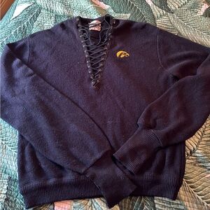 LF FURST OF A KIND Lace-Up NAVY  Sweater